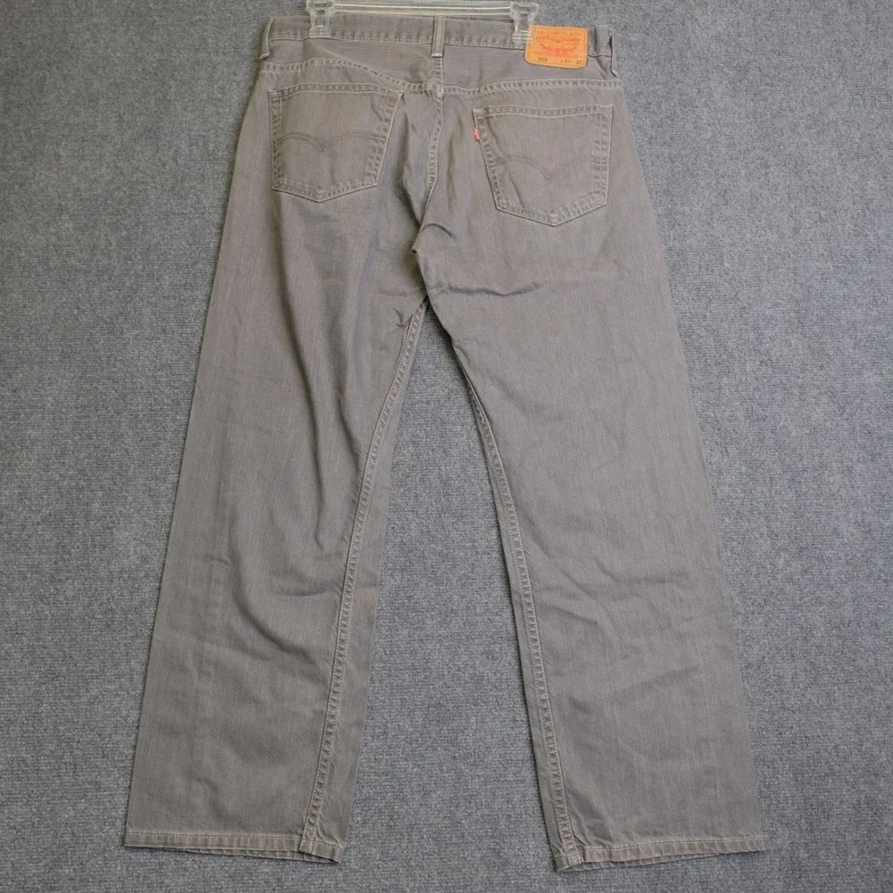Levis 569 Loose Straight Leg Jeans Mens 34x32 Gray‎ Denim Relaxed Fit Casual